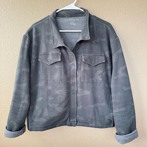 majestic filatures bomber gray camo stretch cotton jacket A